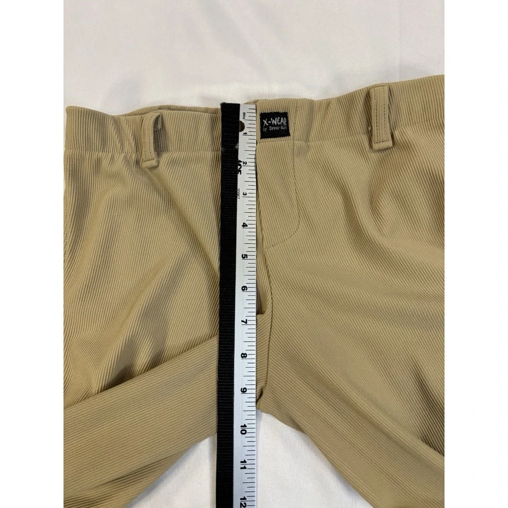 Devon Aire X-Wear Kids Lg‎ Beige Fitted Equestrian Ribbed Breeches Pants Riding